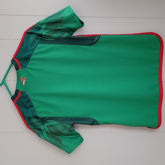Adidas Kids Soccer Jersey Mexico Large Green Short Sleeve Activewear - Picture 2 of 8